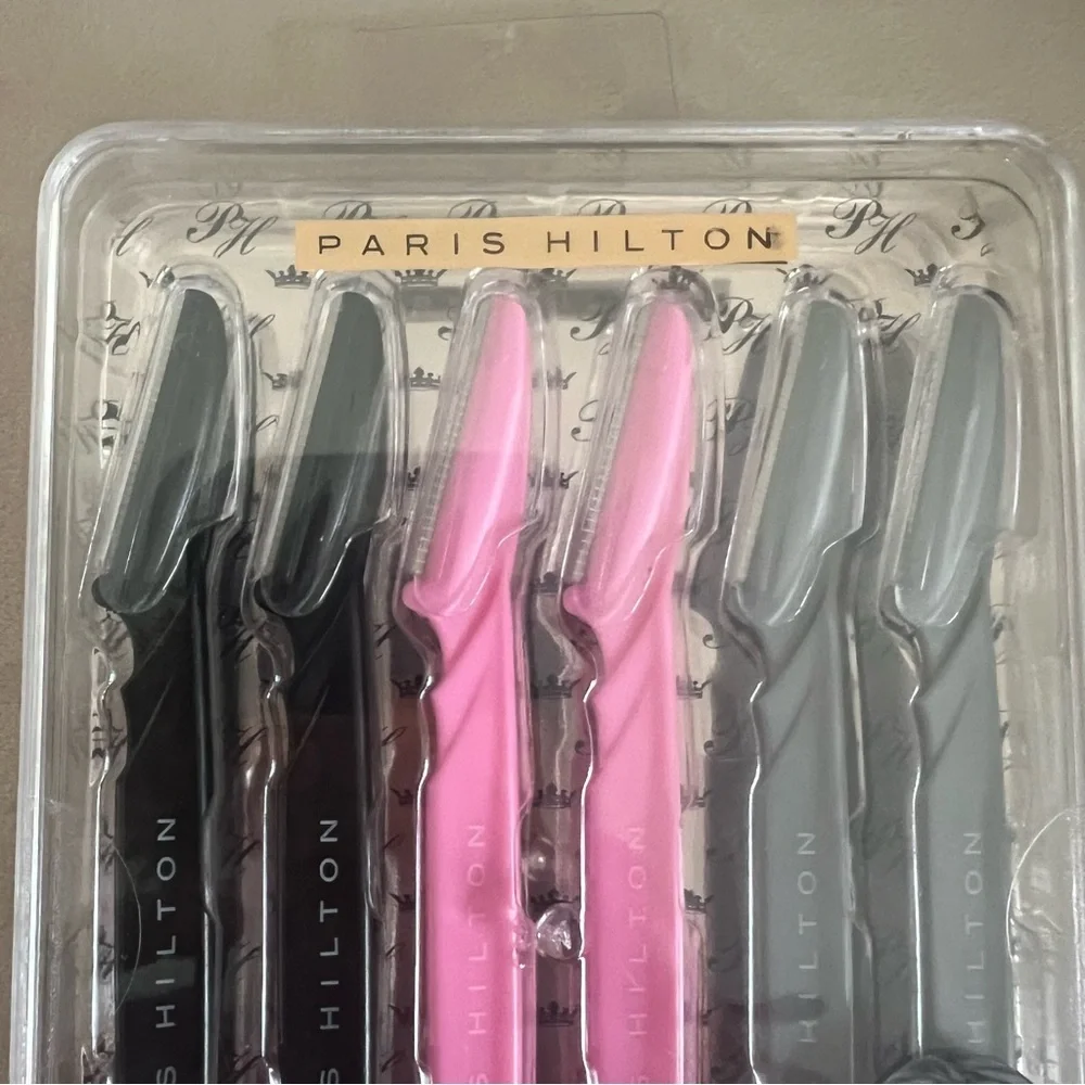 NWT Paris Hilton 6-Piece Grooming Touch Up Razors Makeup Tools Accessory Beauty